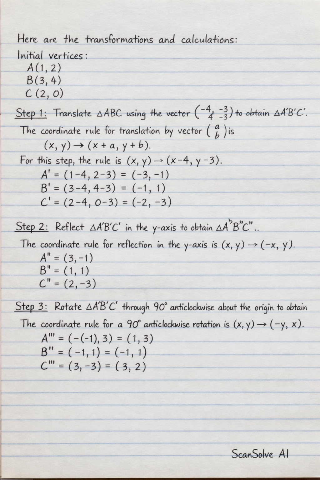 Handwritten step-by-step solution preview