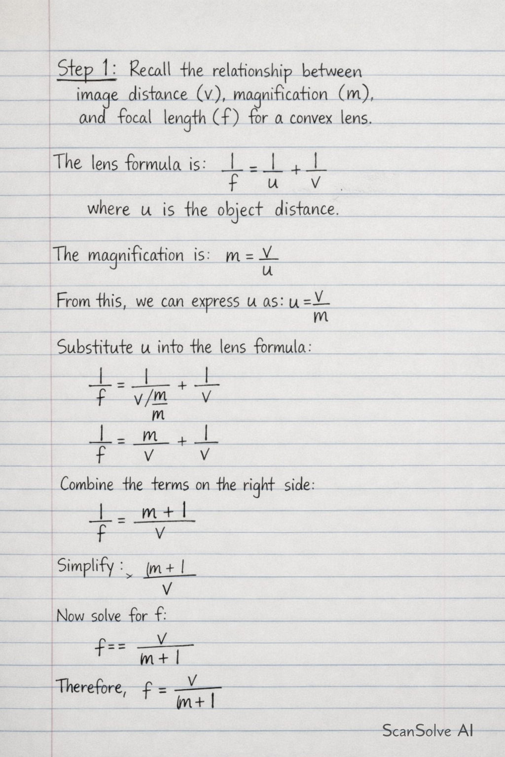 Handwritten step-by-step solution preview