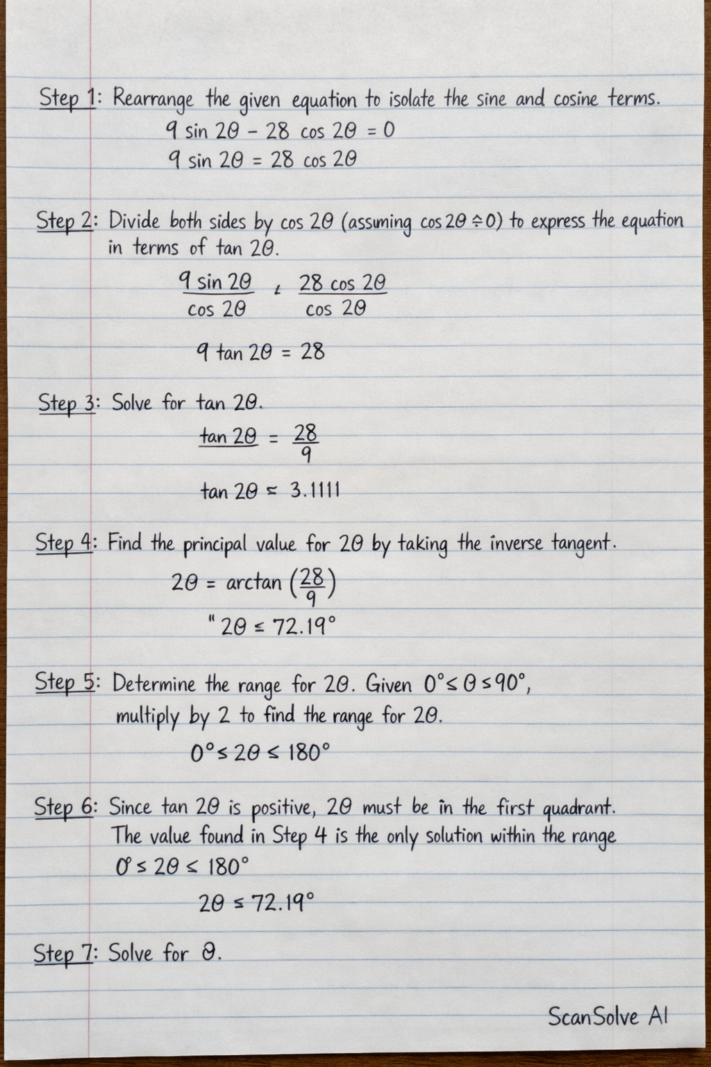 Handwritten step-by-step solution preview