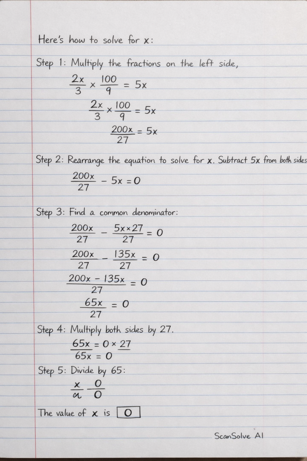 Handwritten step-by-step solution preview