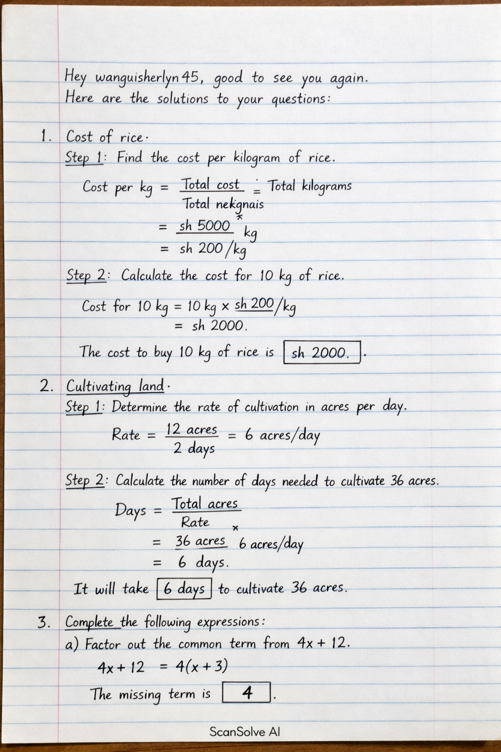 Handwritten step-by-step solution preview