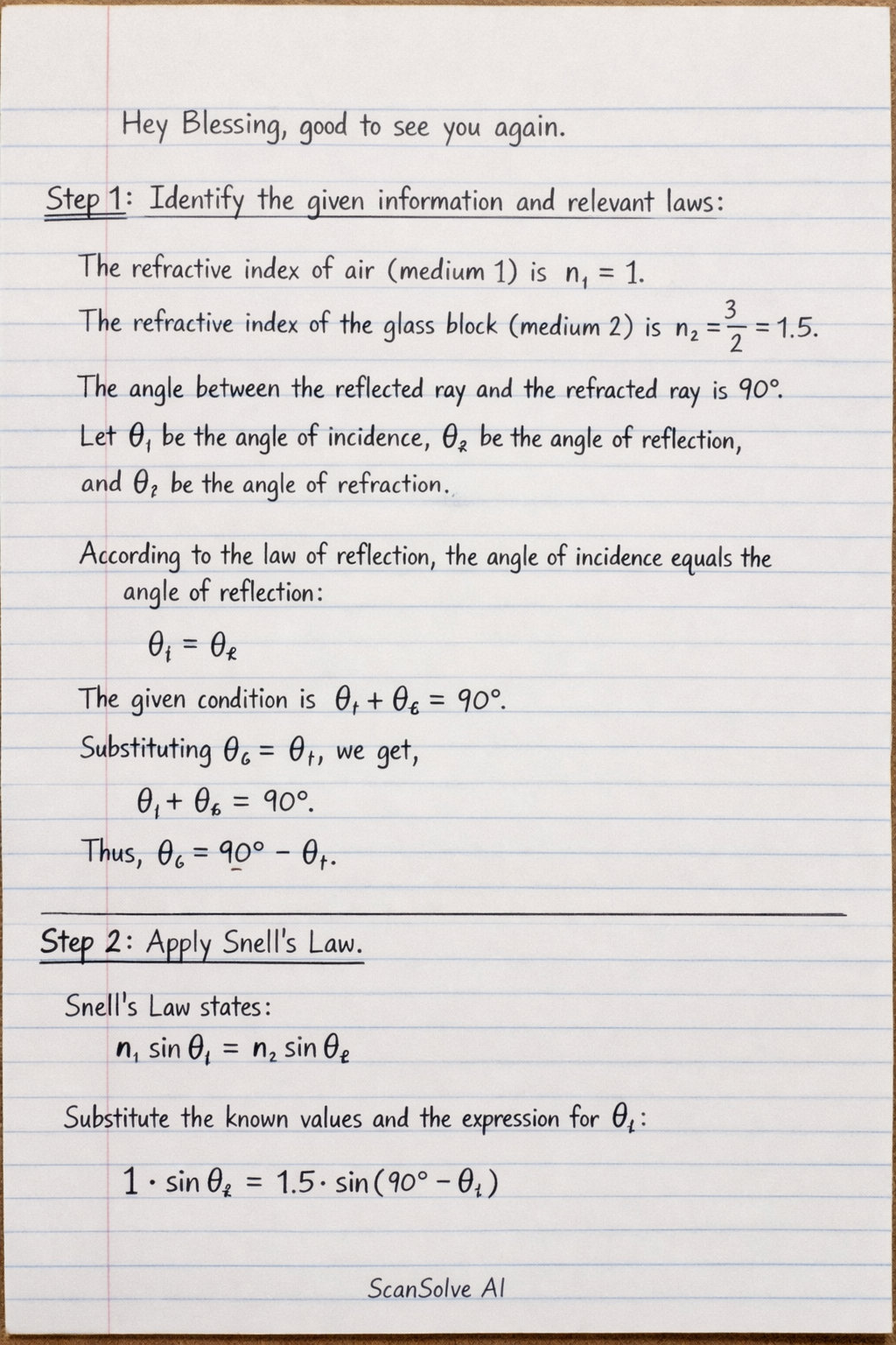 Handwritten step-by-step solution preview