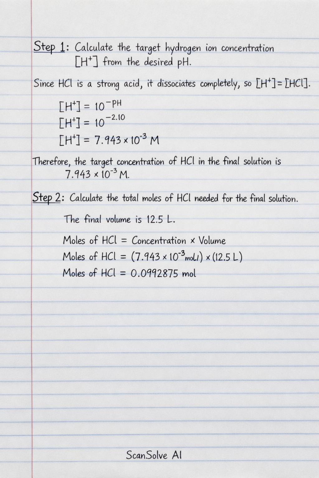 Handwritten step-by-step solution preview