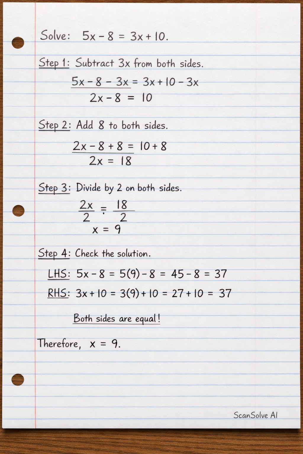 Handwritten step-by-step solution preview