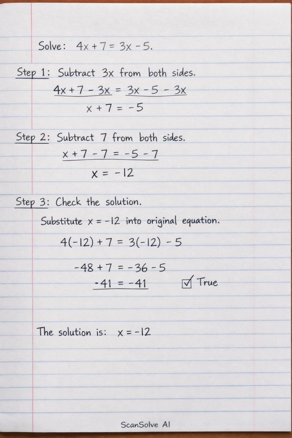 Handwritten step-by-step solution preview