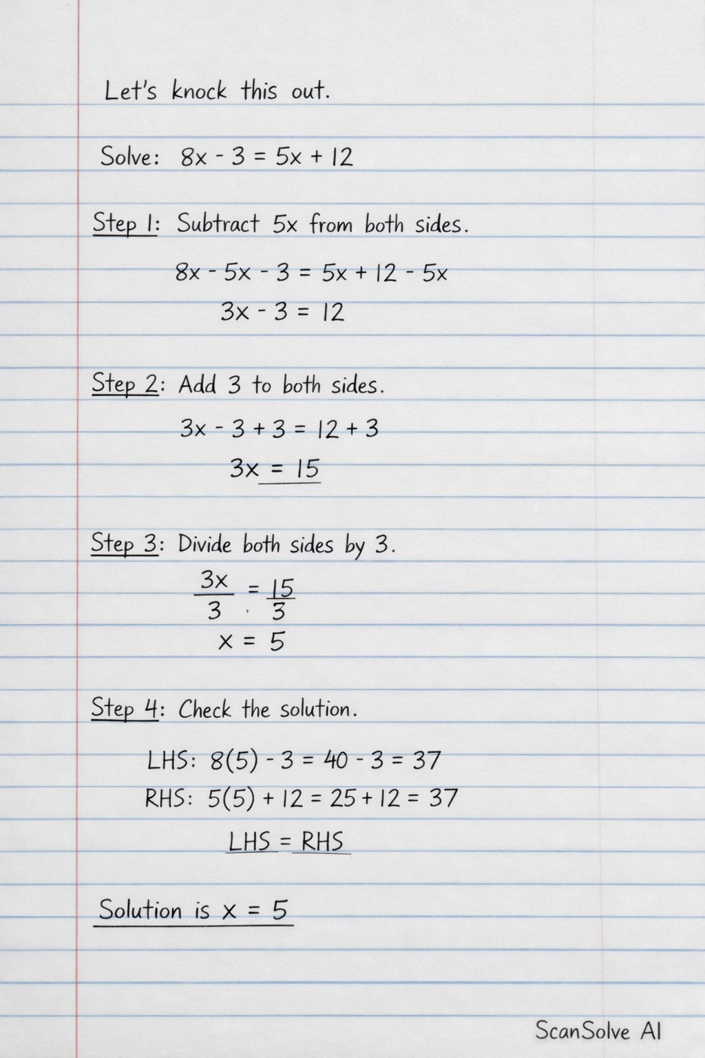Handwritten step-by-step solution preview