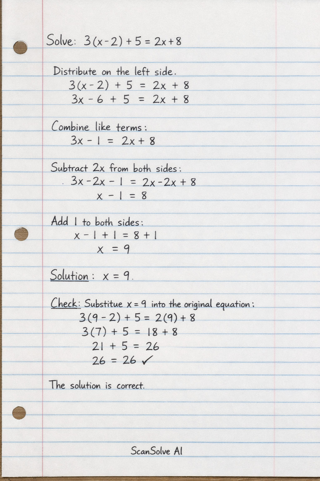 Handwritten step-by-step solution preview