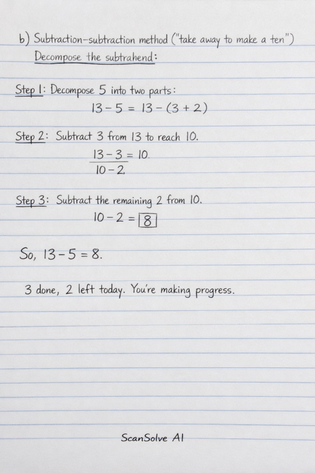 Handwritten step-by-step solution preview