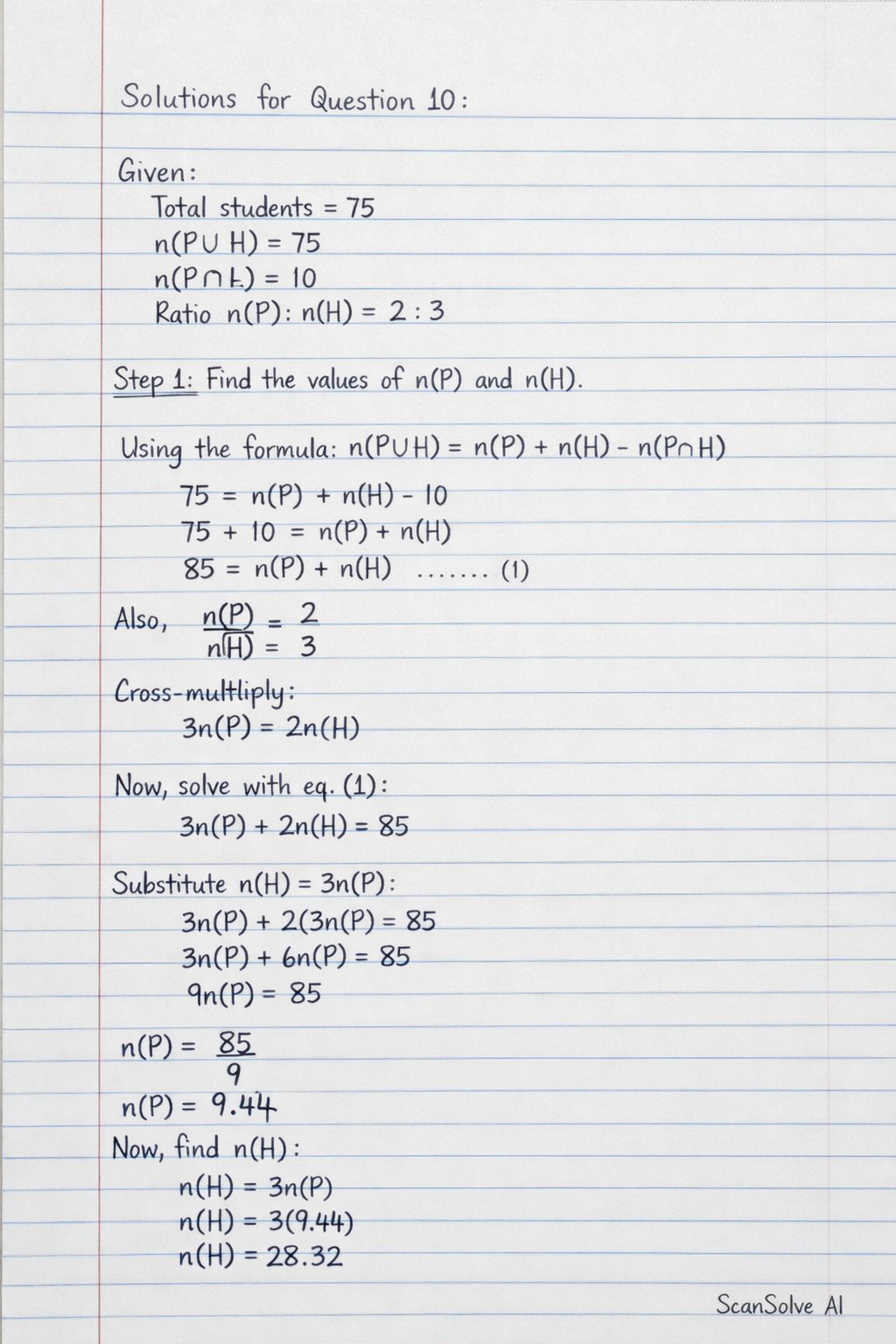 Handwritten step-by-step solution preview