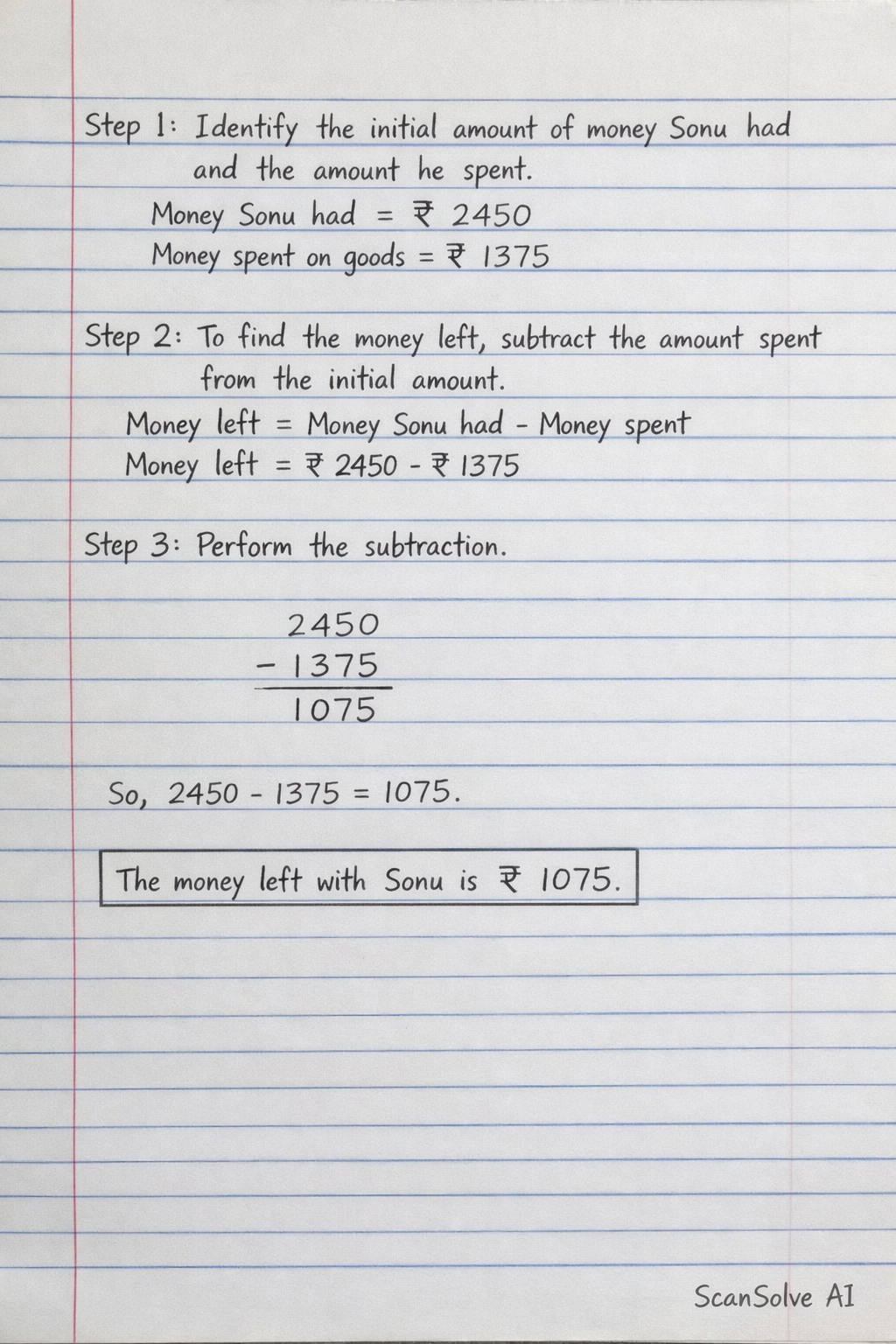 Handwritten step-by-step solution preview