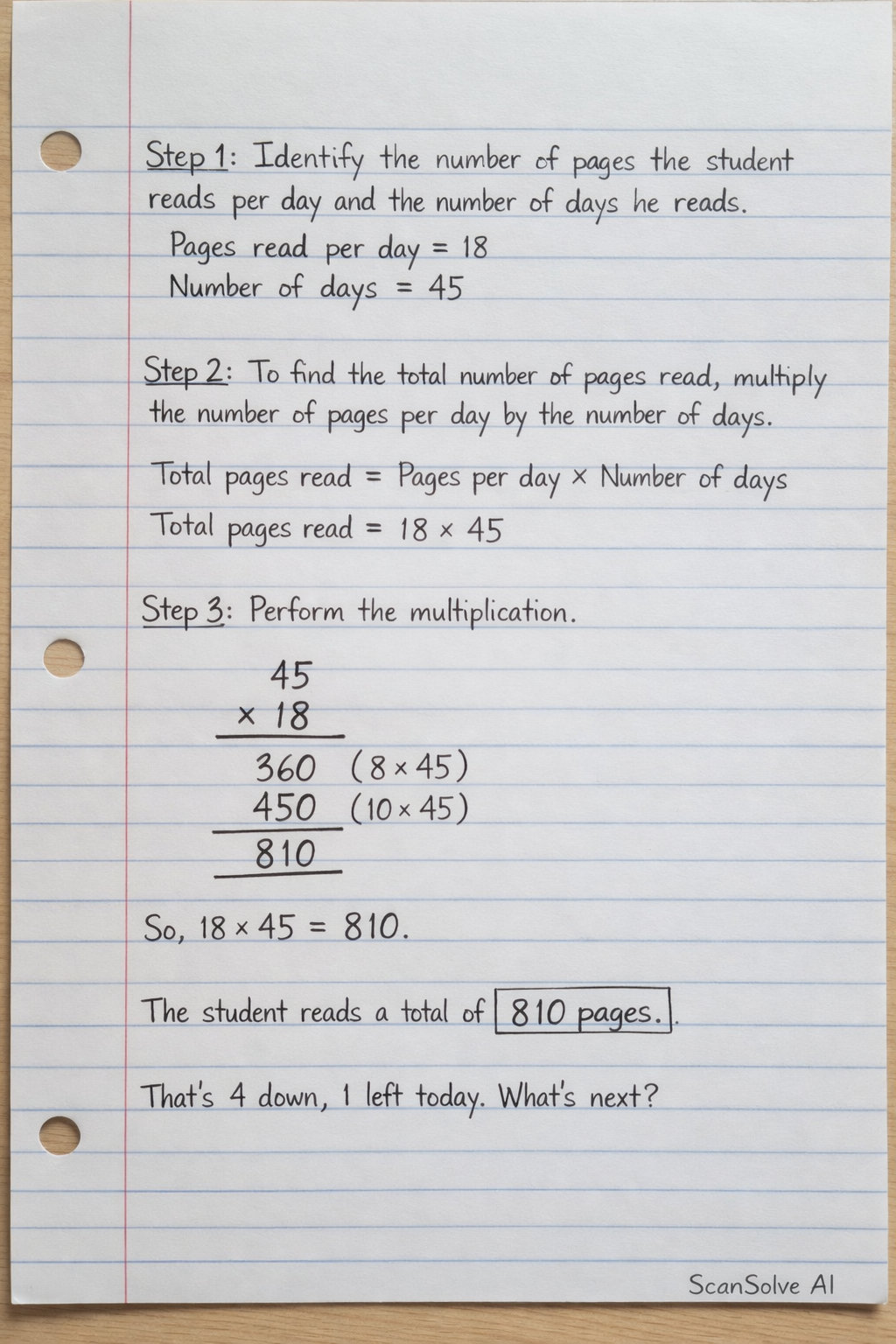 Handwritten step-by-step solution preview
