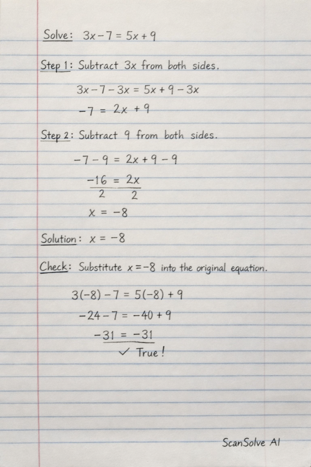 Handwritten step-by-step solution preview