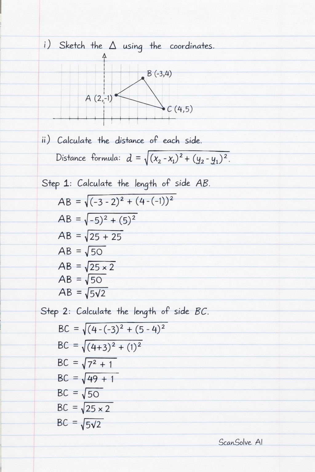 Handwritten step-by-step solution preview