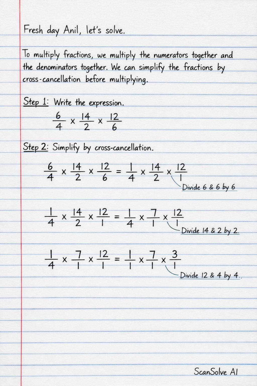 Handwritten step-by-step solution preview