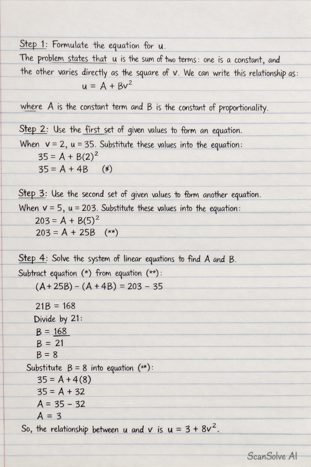 Handwritten step-by-step solution preview