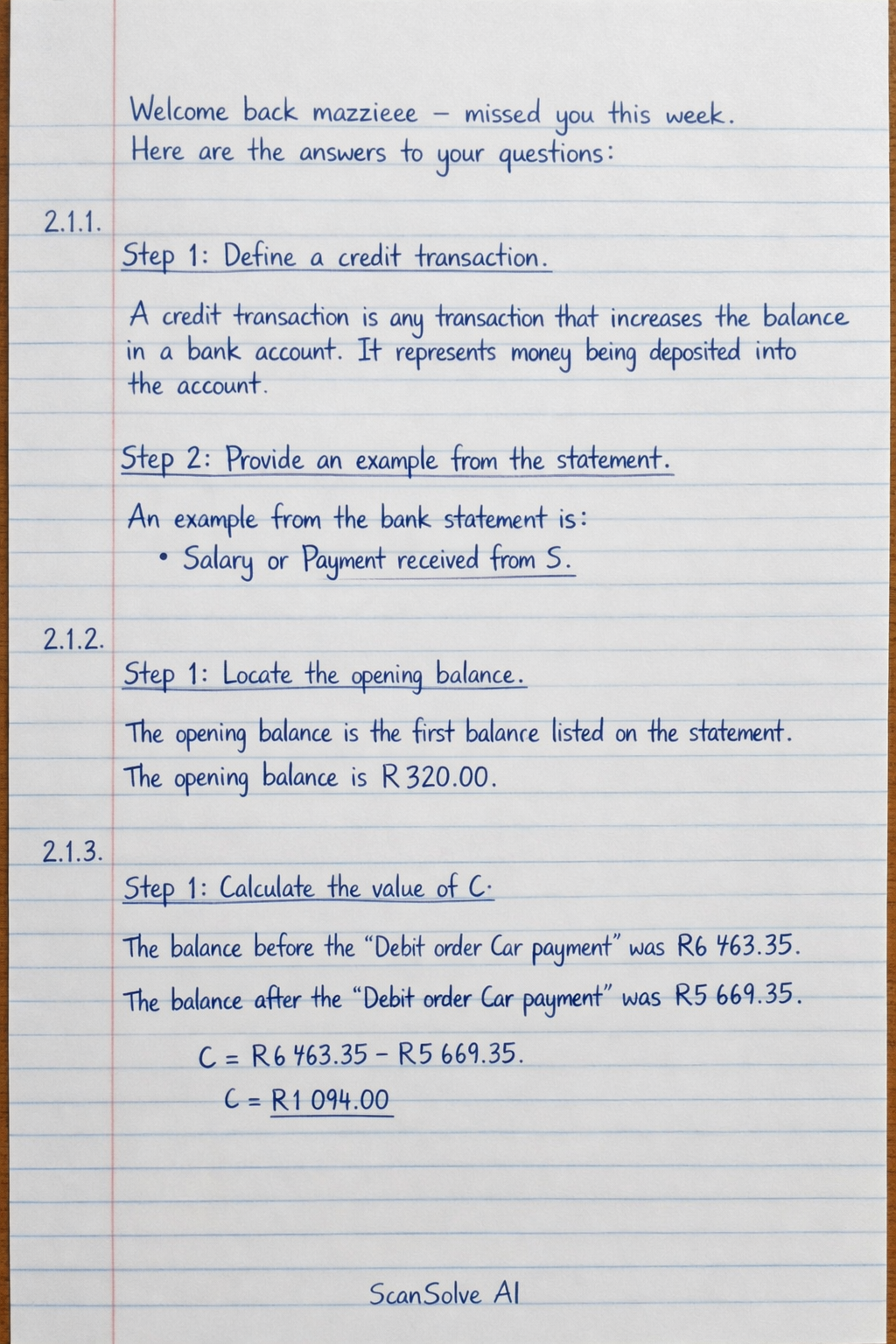 Handwritten step-by-step solution preview
