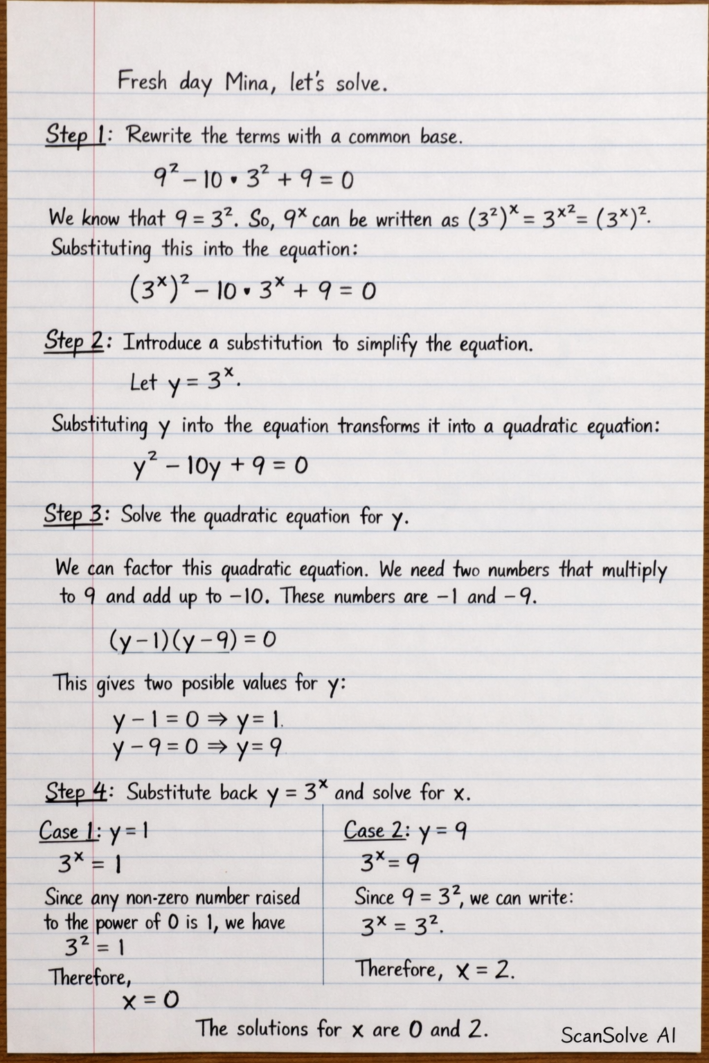 Handwritten step-by-step solution preview