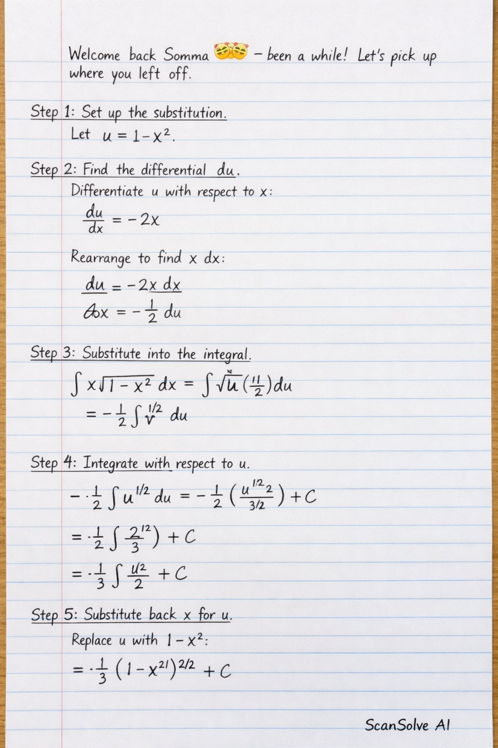 Handwritten step-by-step solution preview