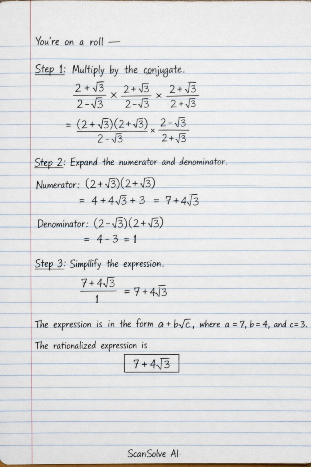 Handwritten step-by-step solution preview