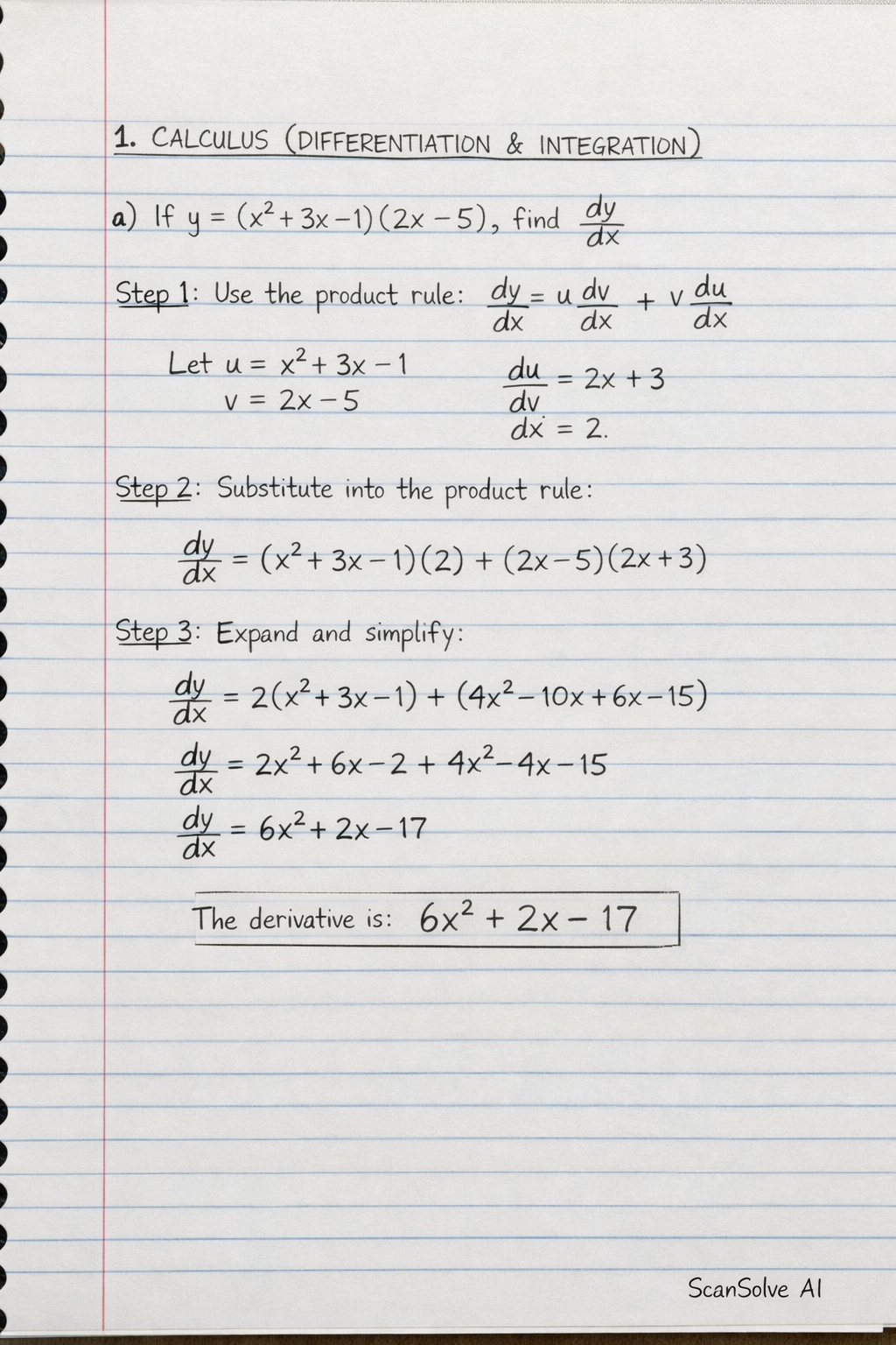 Handwritten step-by-step solution preview
