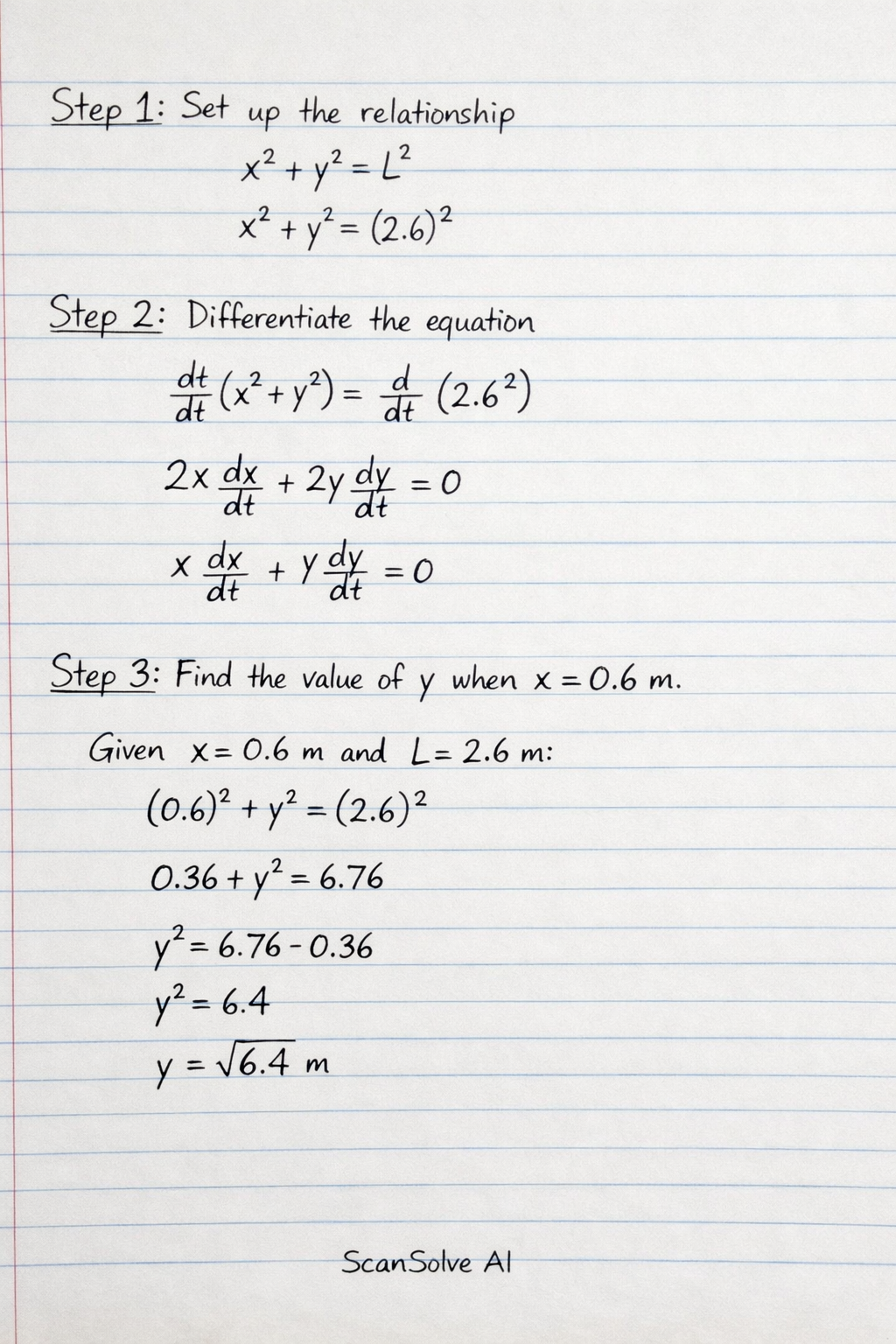 Handwritten step-by-step solution preview