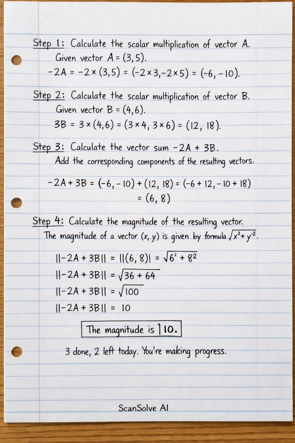 Handwritten step-by-step solution preview