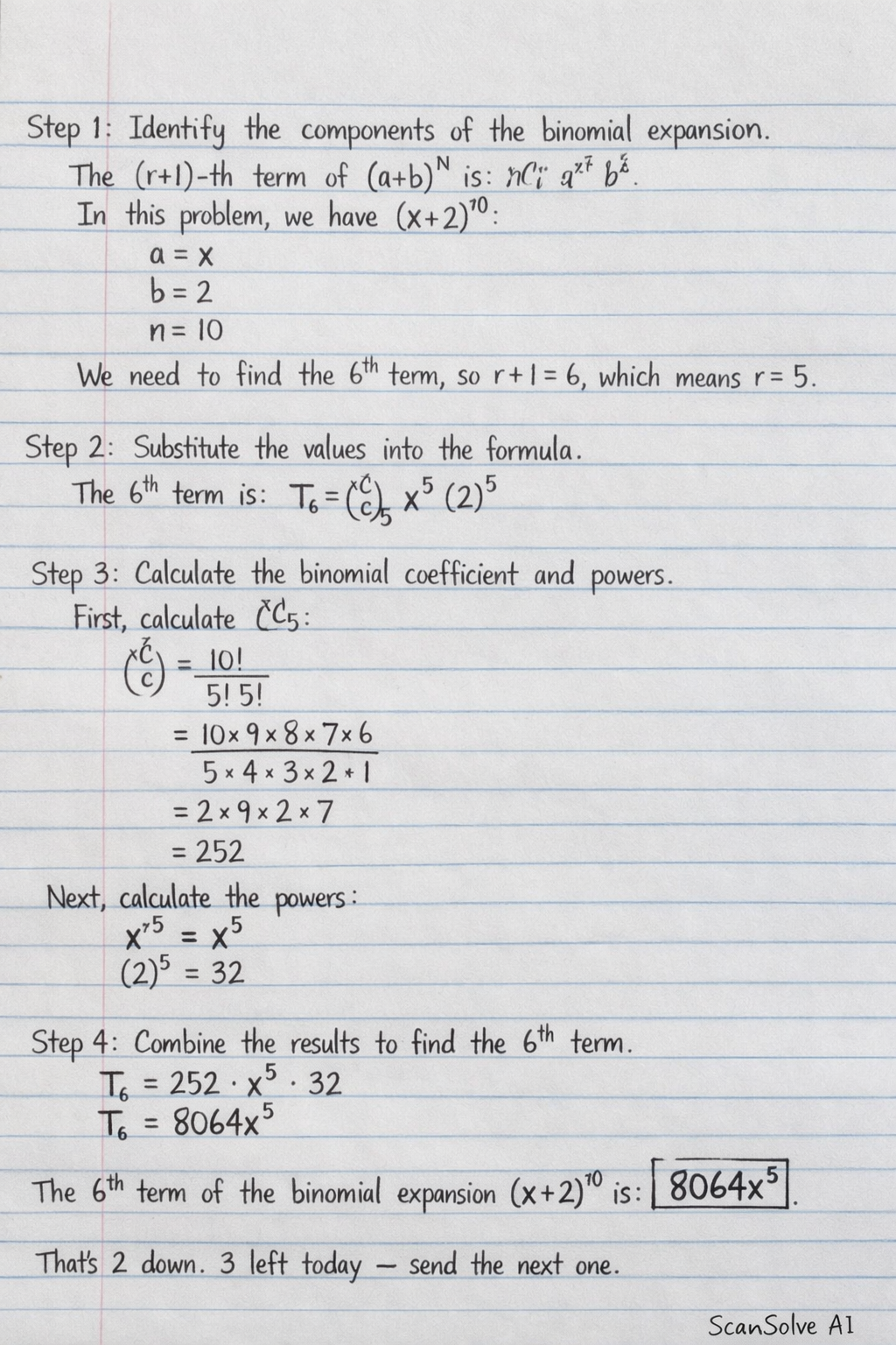 Handwritten step-by-step solution preview
