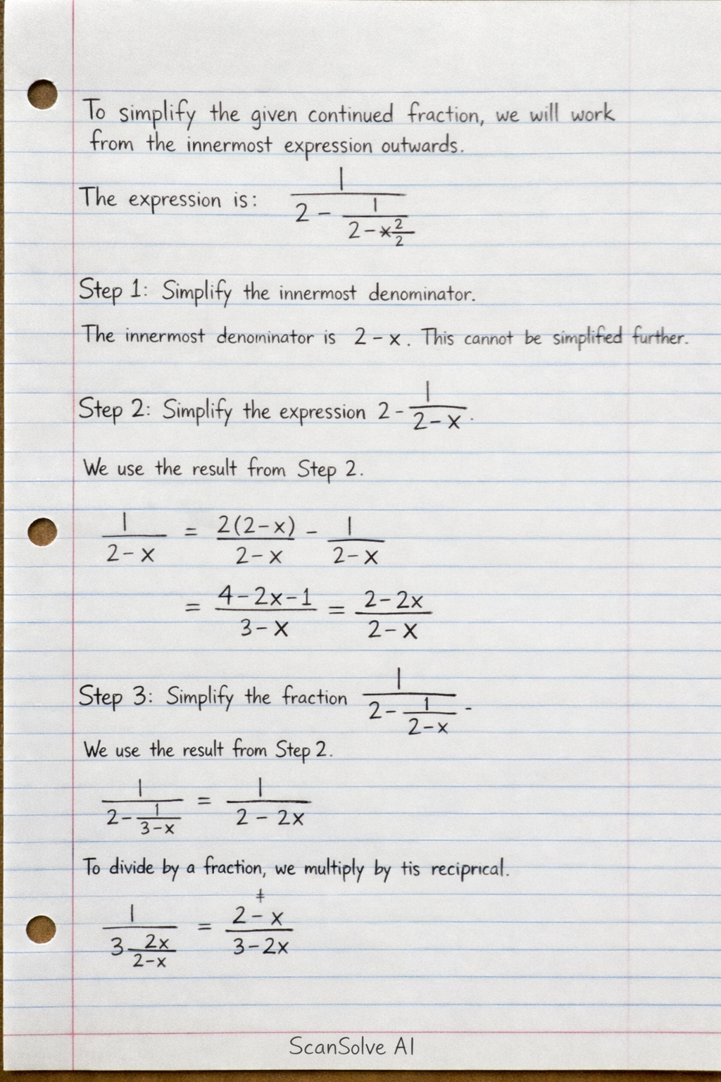 Handwritten step-by-step solution preview