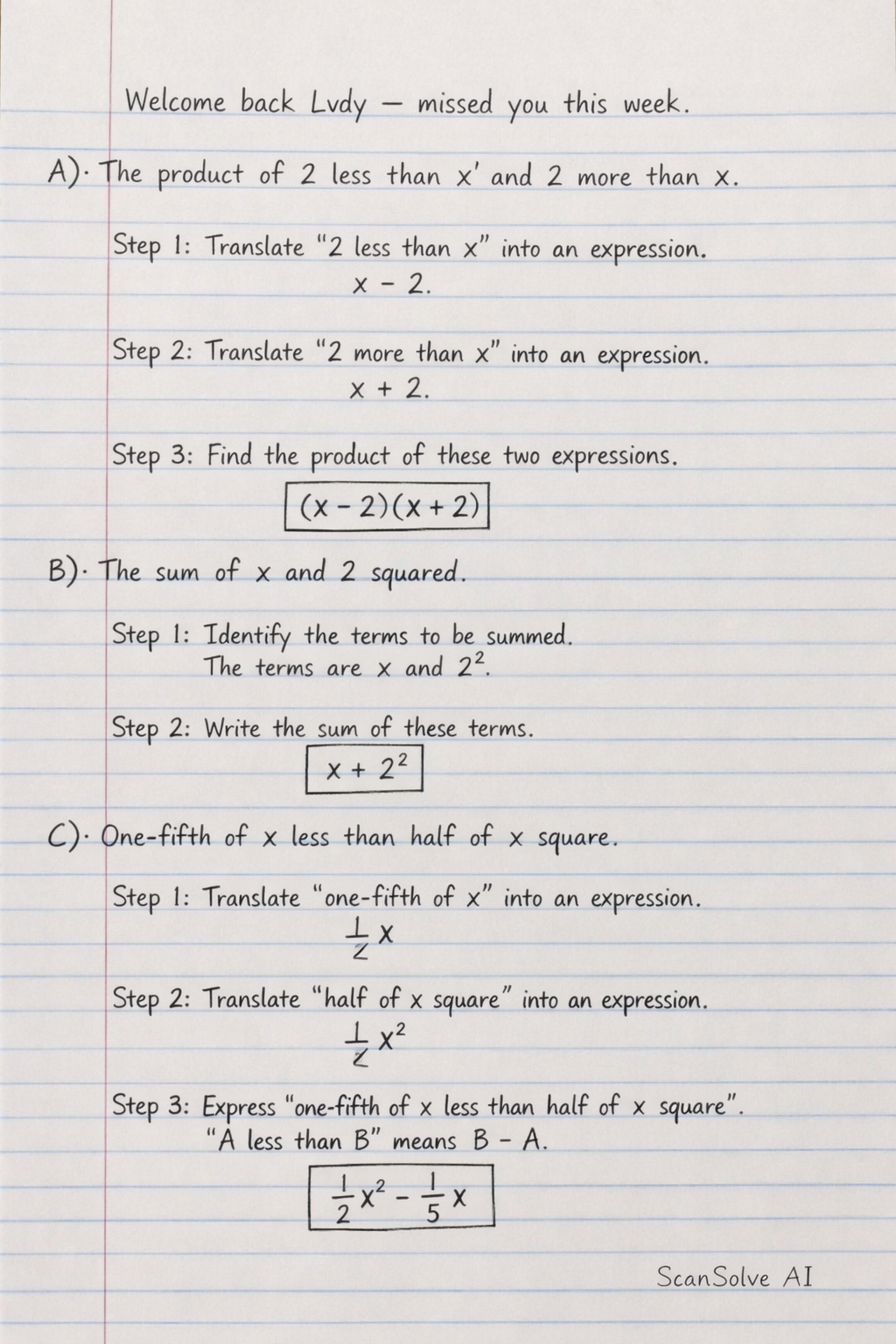 Handwritten step-by-step solution preview