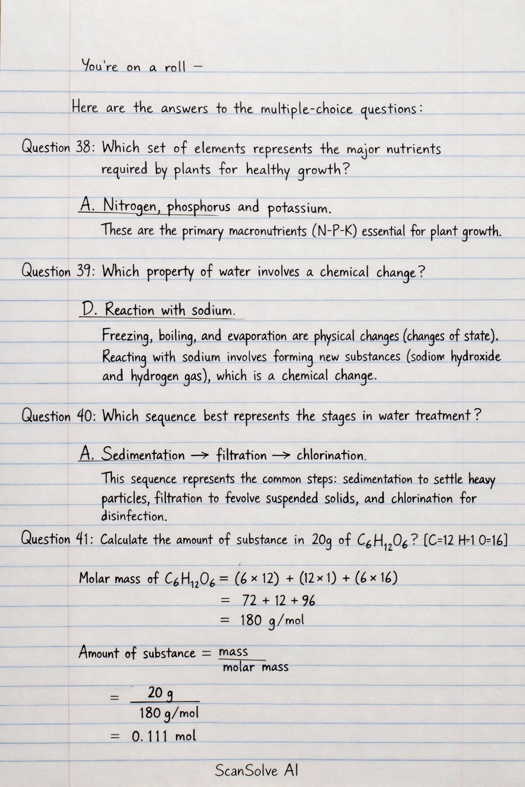 Handwritten step-by-step solution preview