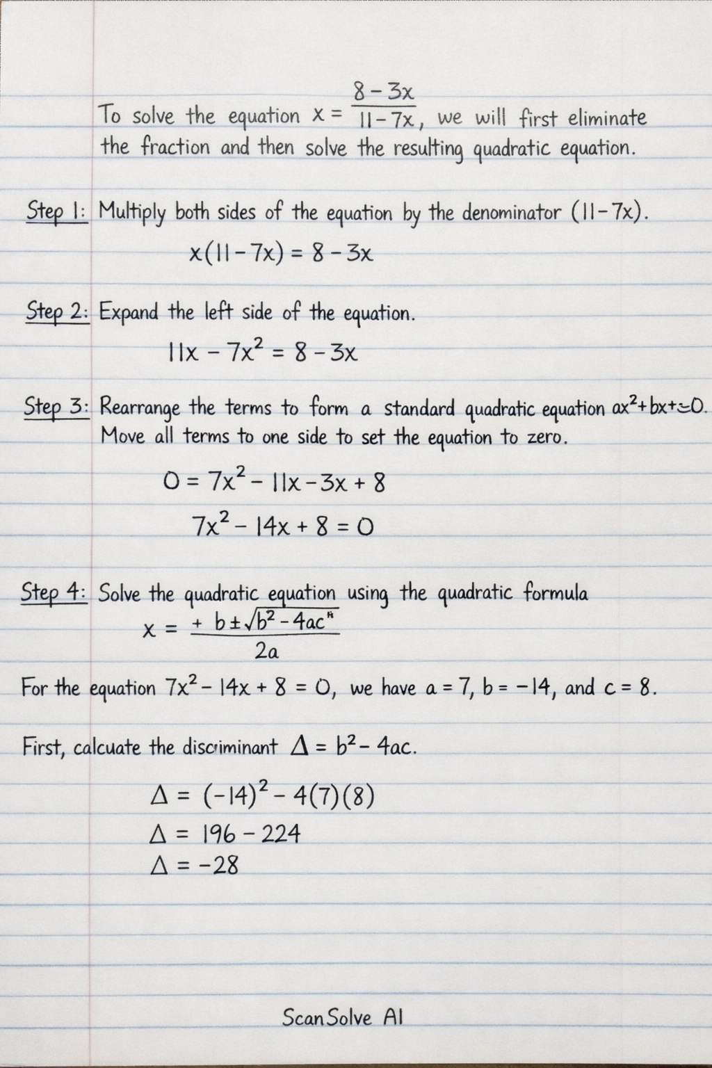 Handwritten step-by-step solution preview