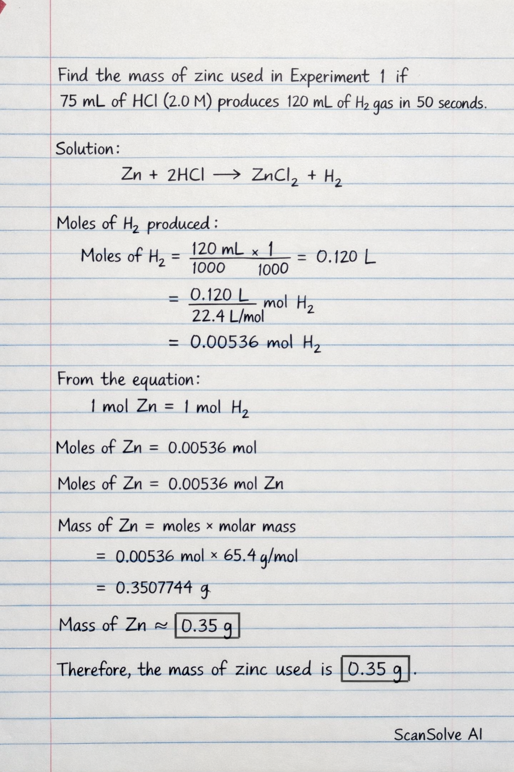 Handwritten step-by-step solution preview