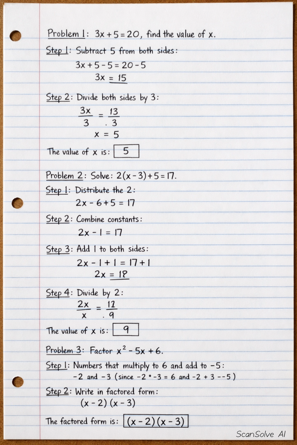 Handwritten step-by-step solution preview