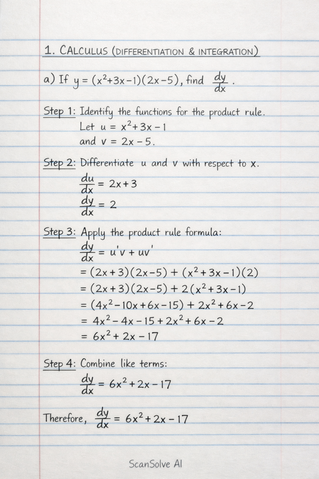 Handwritten step-by-step solution preview