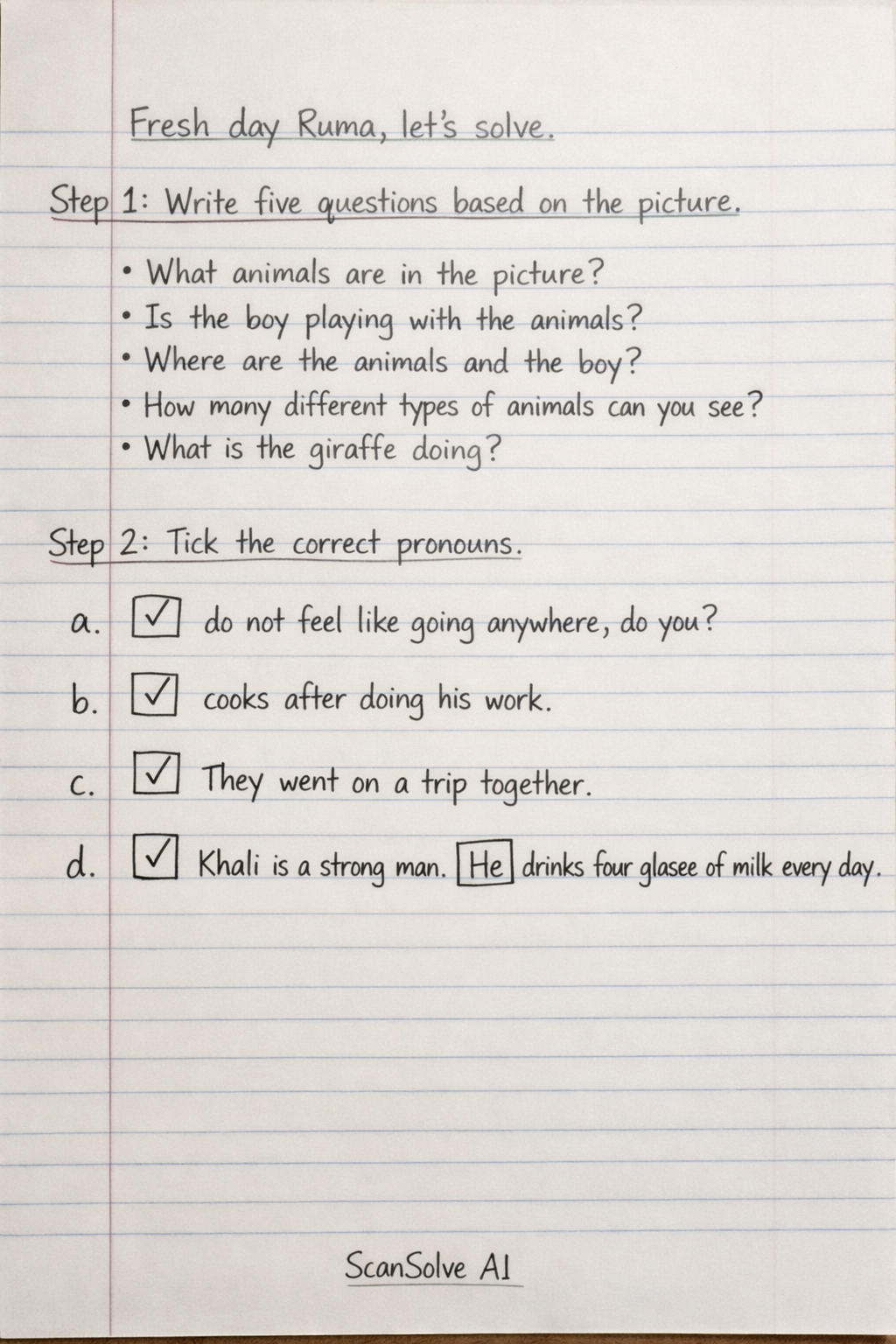 Handwritten step-by-step solution preview