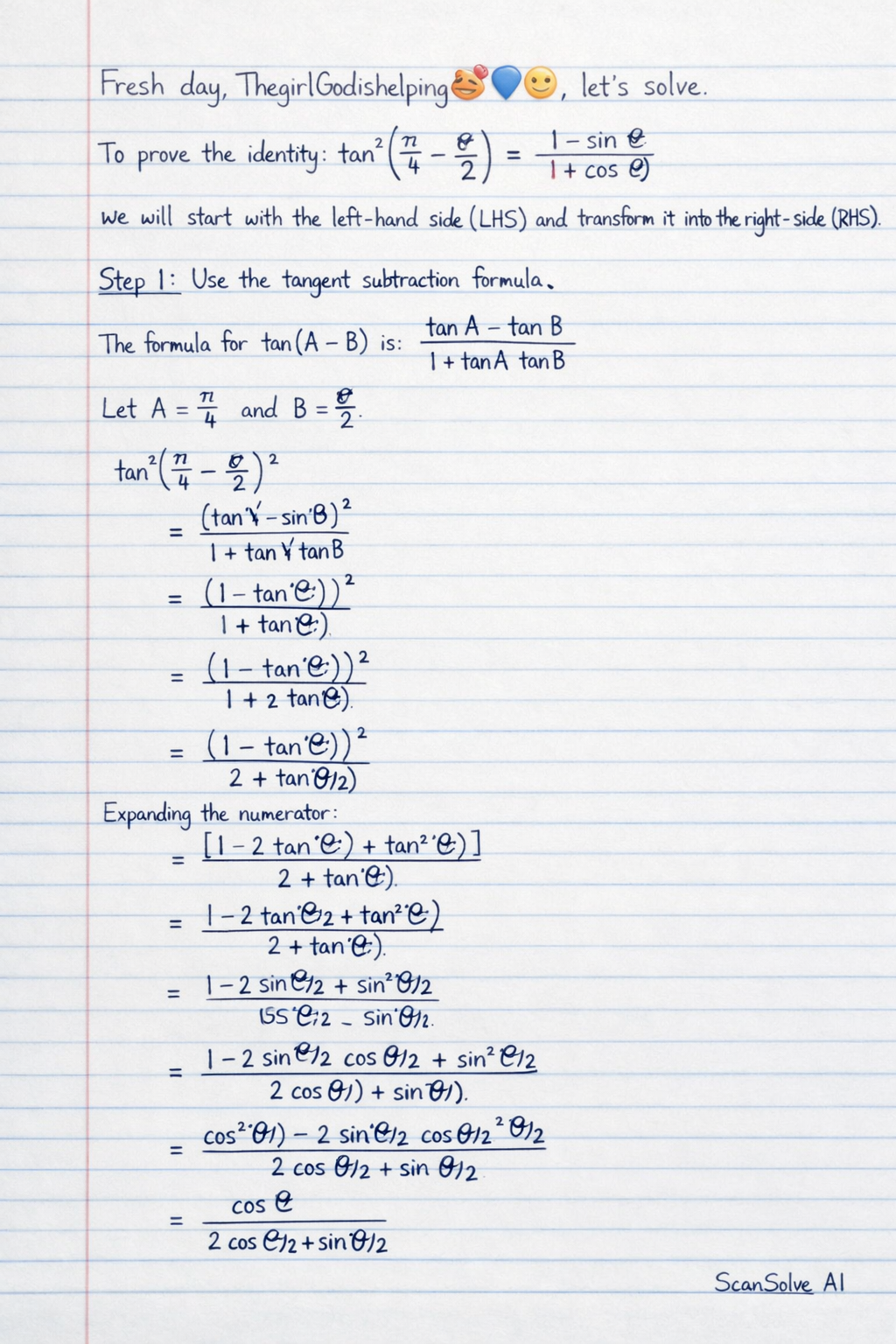 Handwritten step-by-step solution preview