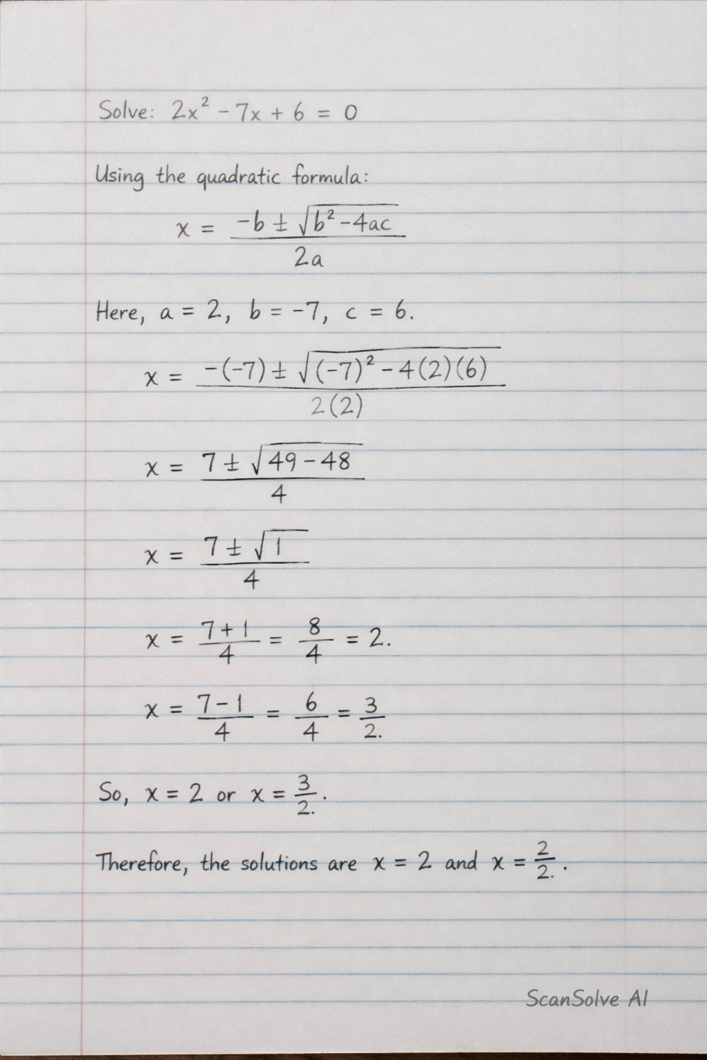 Handwritten step-by-step solution preview