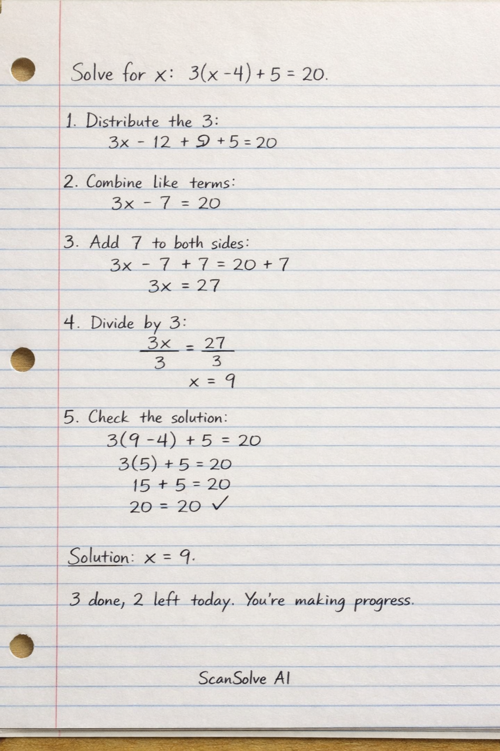 Handwritten step-by-step solution preview