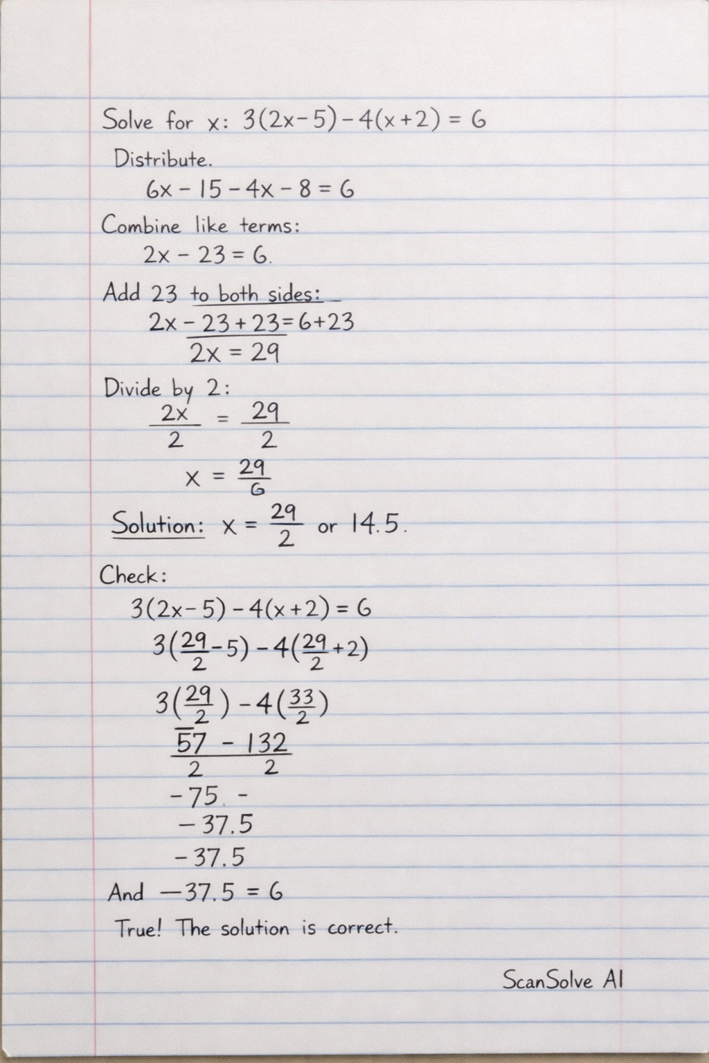 Handwritten step-by-step solution preview