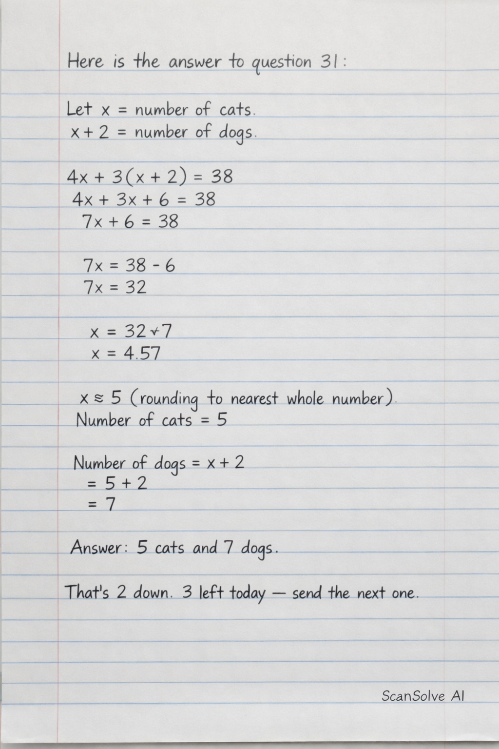 Handwritten step-by-step solution preview
