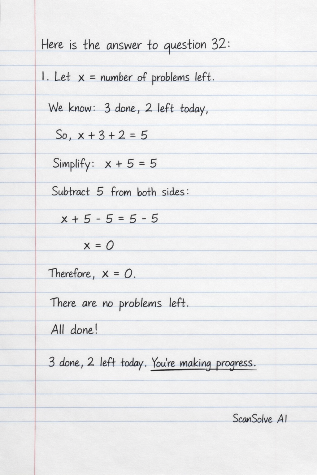 Handwritten step-by-step solution preview