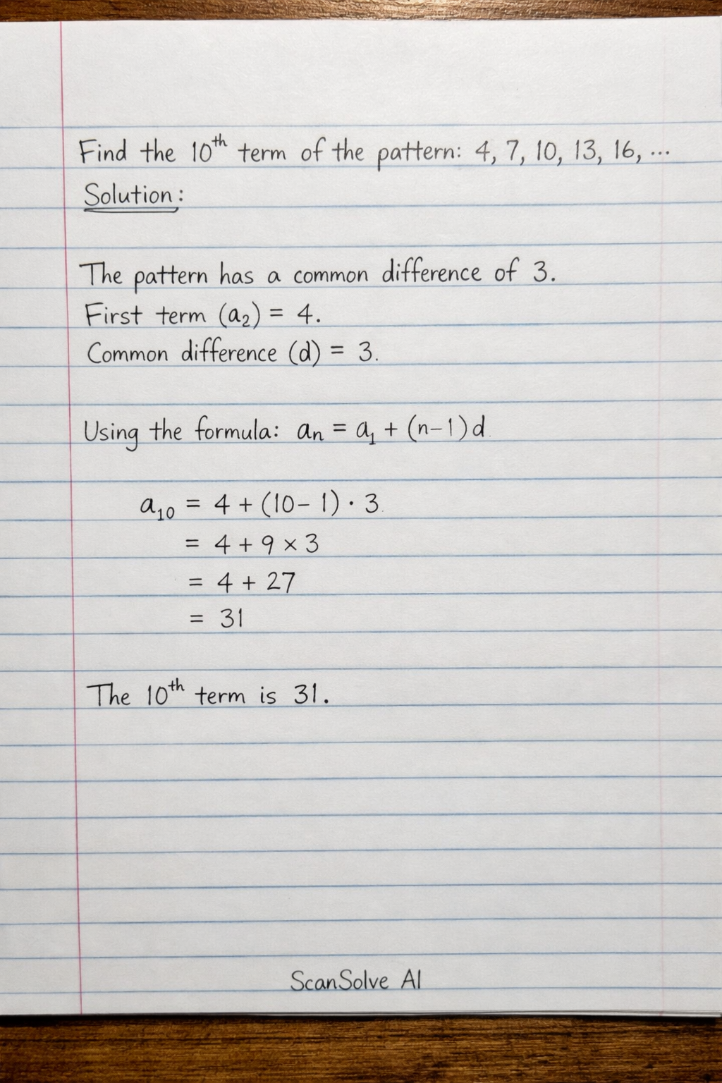 Handwritten step-by-step solution preview