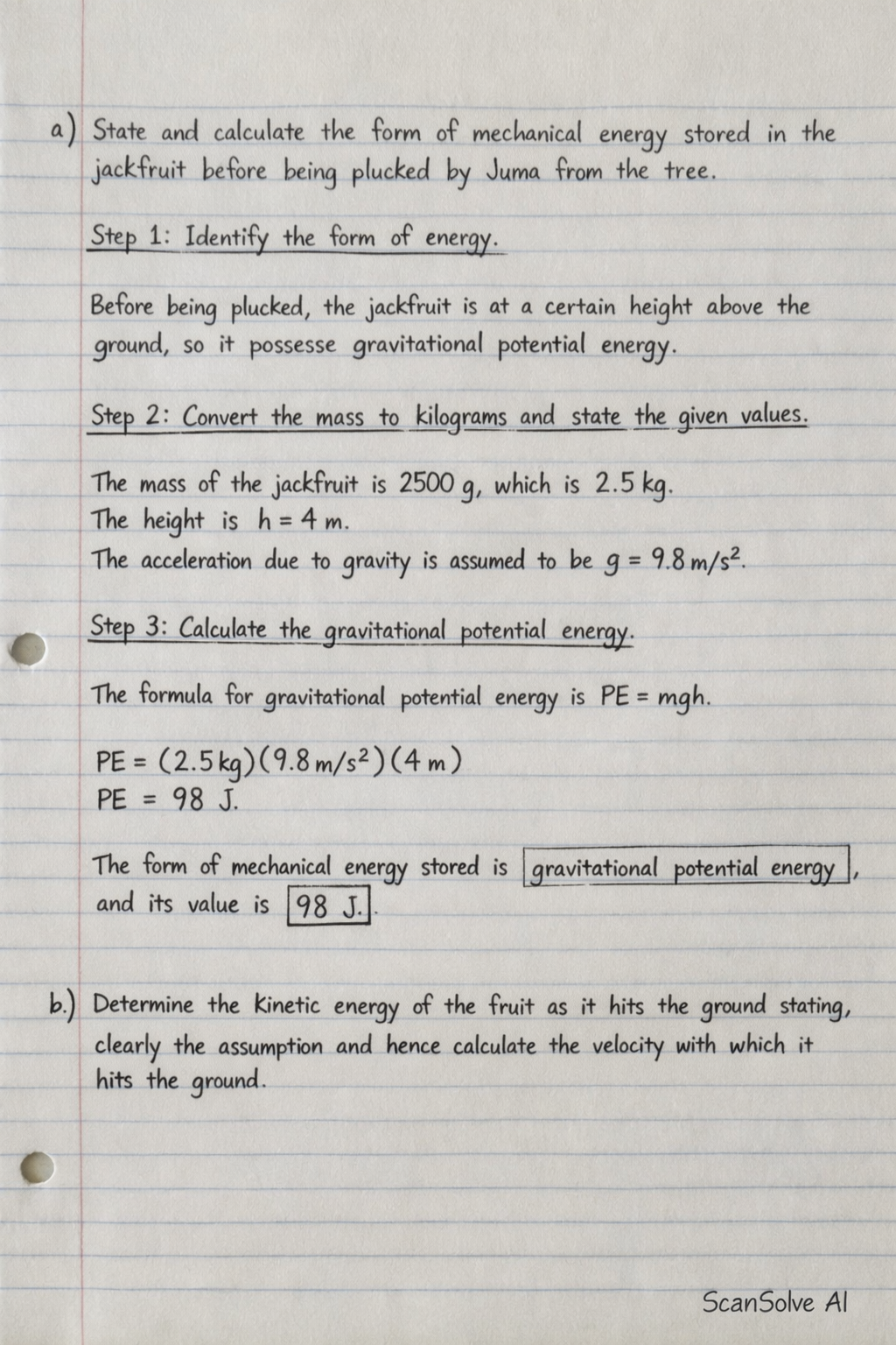 Handwritten step-by-step solution preview