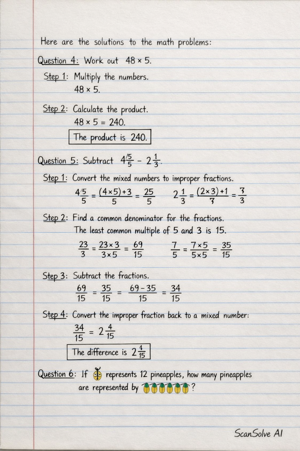 Handwritten step-by-step solution preview