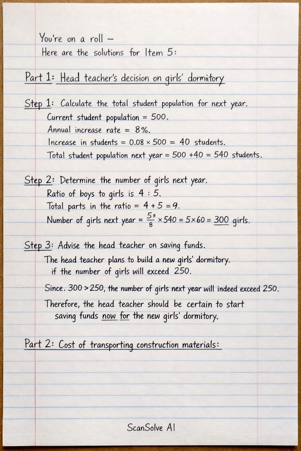 Handwritten step-by-step solution preview