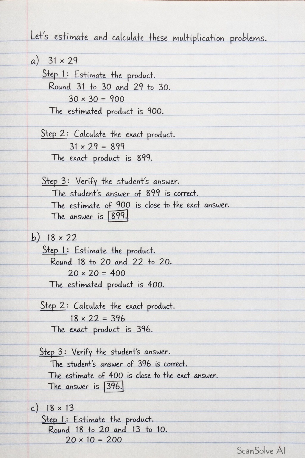 Handwritten step-by-step solution preview