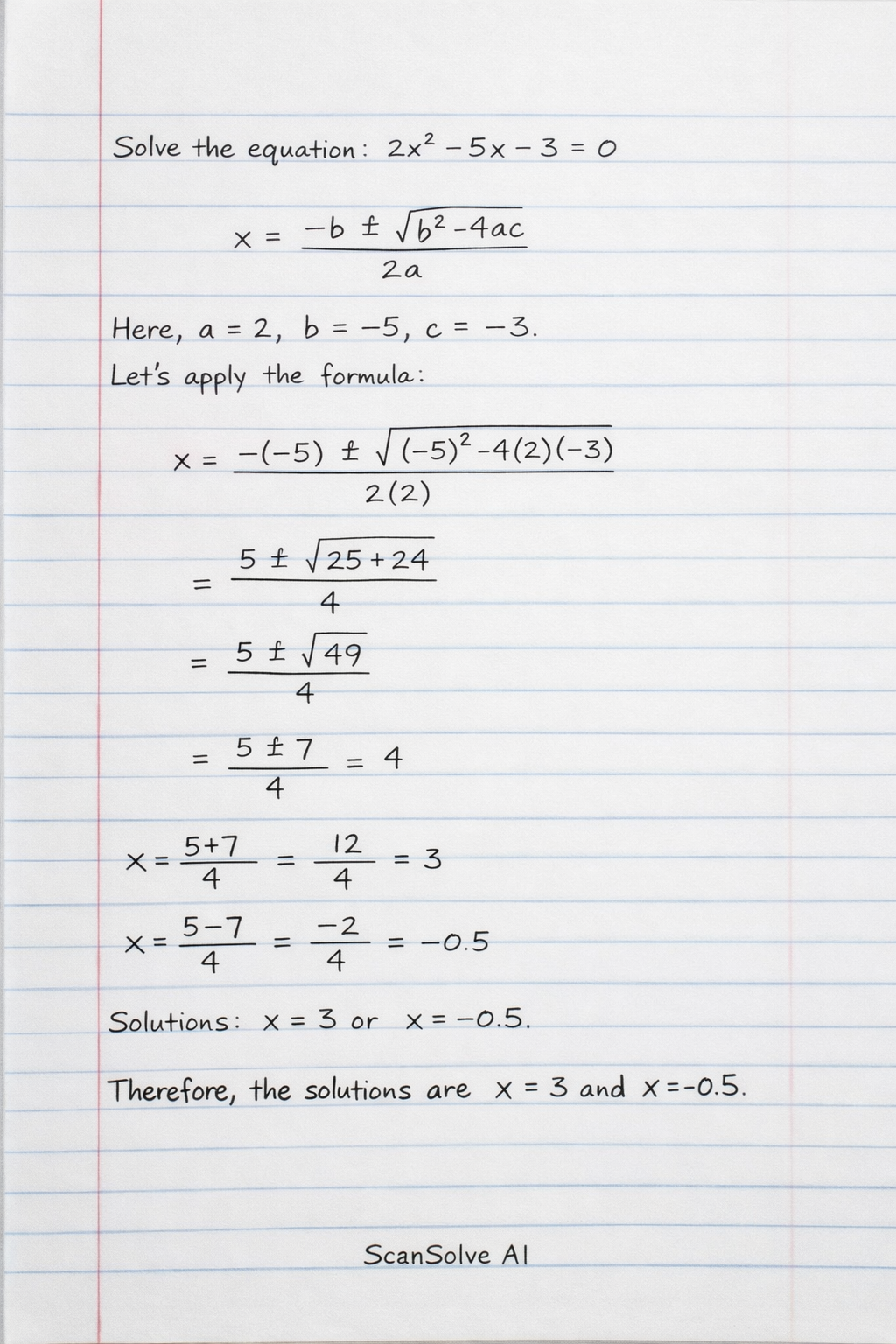 Handwritten step-by-step solution preview