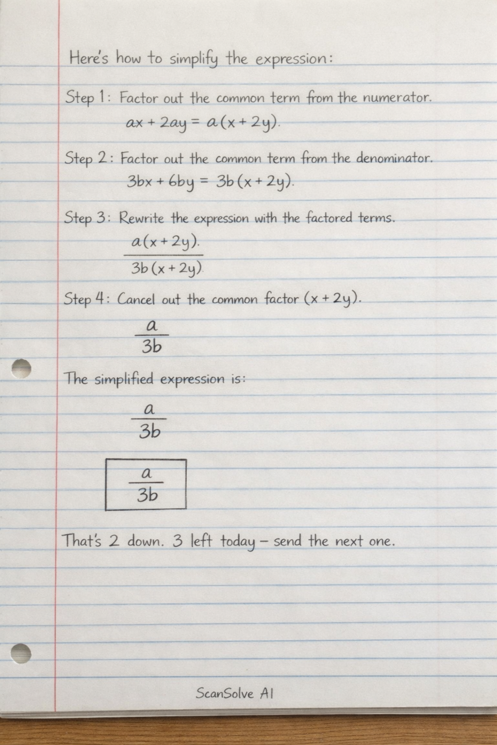 Handwritten step-by-step solution preview