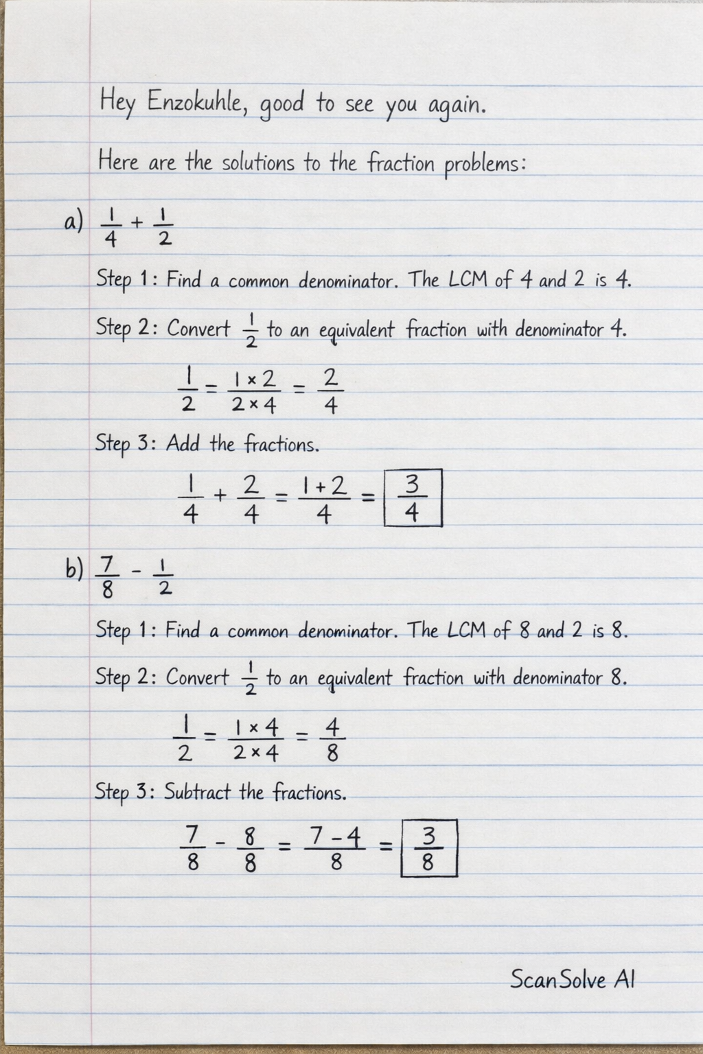 Handwritten step-by-step solution preview