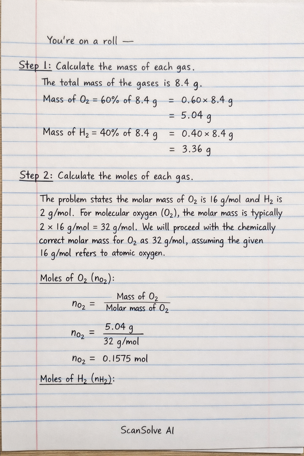 Handwritten step-by-step solution preview